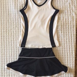 Little Miss Tennis girls top and skort